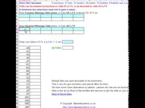 Multiple Bets Calculator .